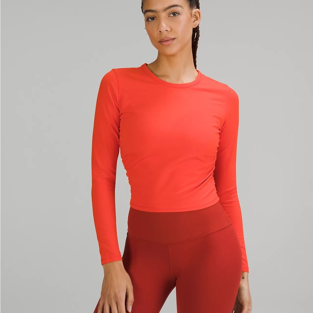 Lululemon All It Takes Long Sleeve Nulu Solar Orange Size 6 NWT